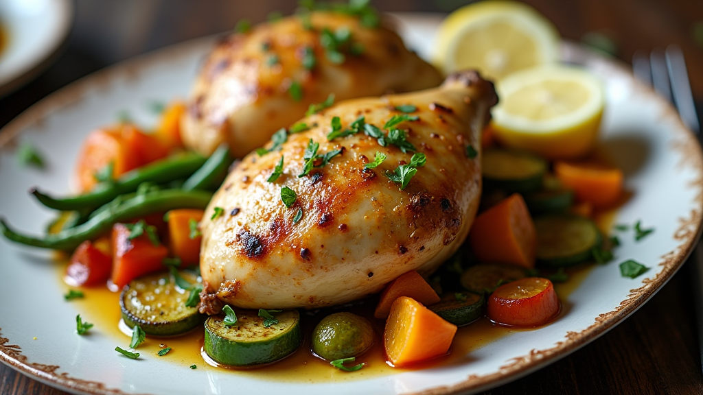 Herb-Infused Lemon Garlic Chicken with Roasted Vegetables