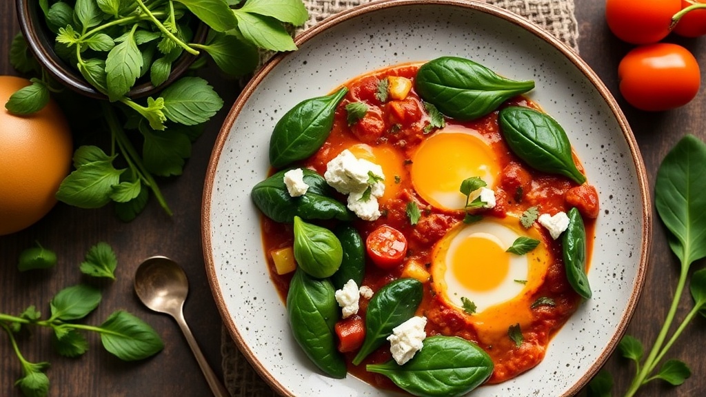 Herb-Infused Shakshuka with Feta and Spinach