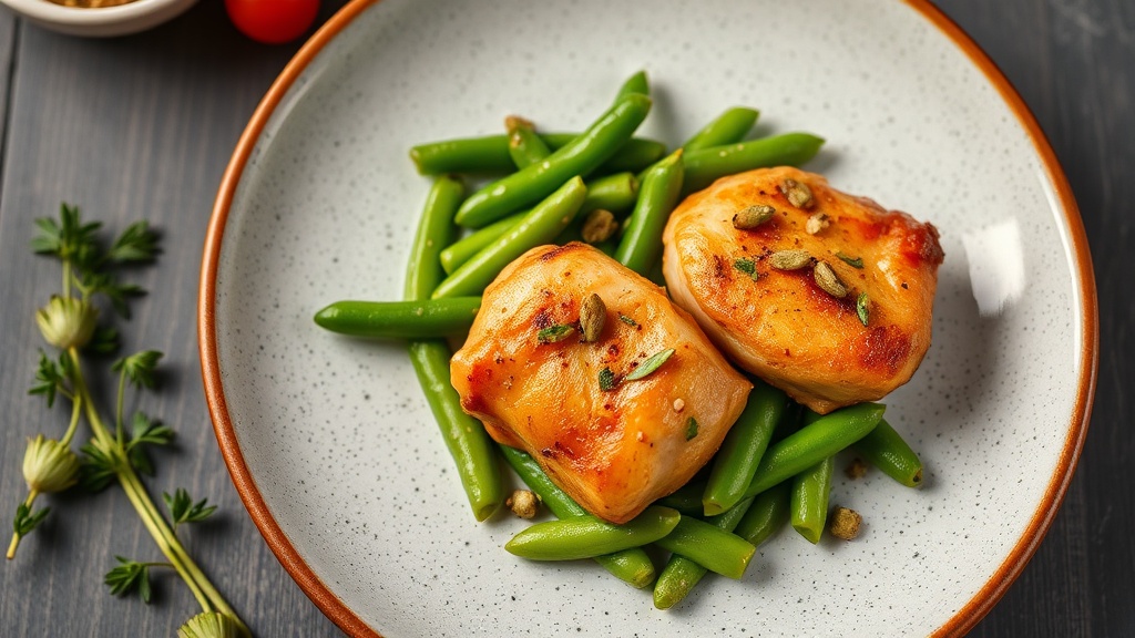Herb-Marinated Chicken Thighs with Edamame and Sesame (Creative Twist)