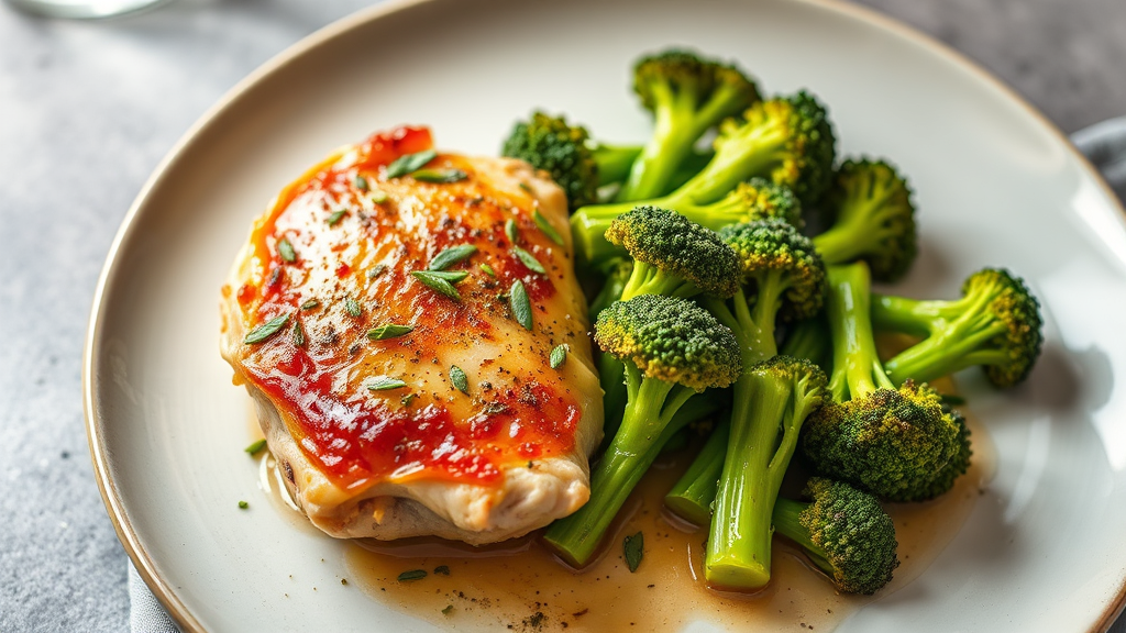 Herb-Roasted Chicken Thighs with Garlic Broccoli