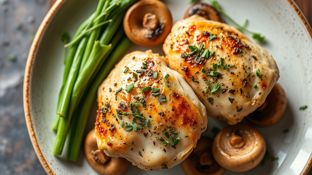 Herb-Roasted Chicken Thighs with Garlic Mushrooms