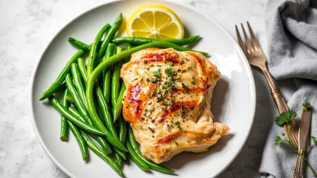 Herb-Roasted Chicken Thighs with Lemon-Garlic Green Beans