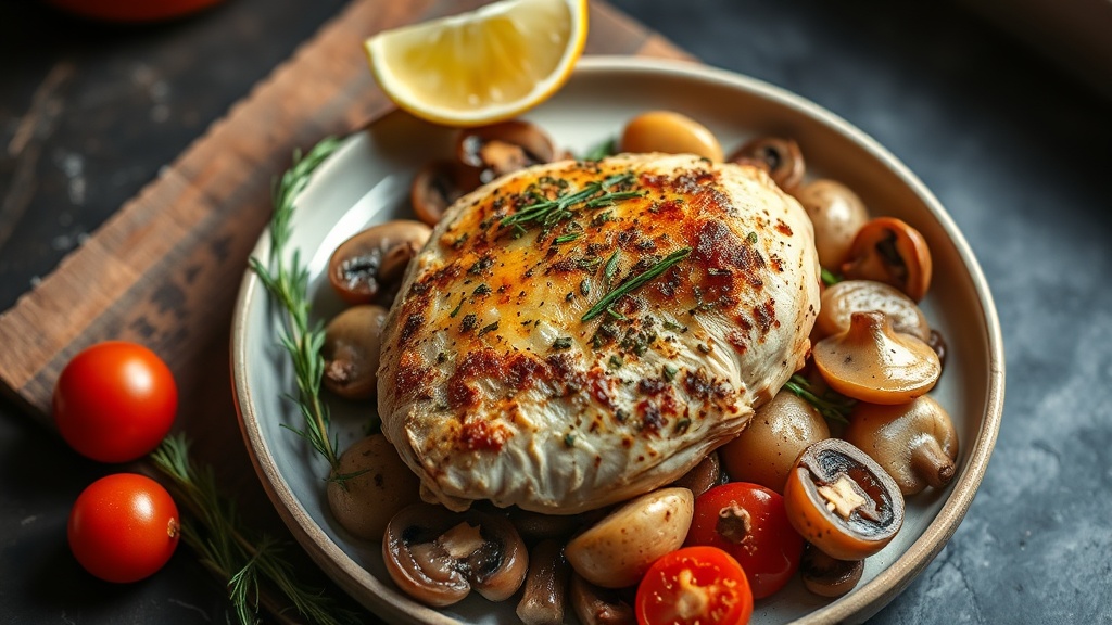 Herb-Roasted Chicken with Mushroom Potato Medley