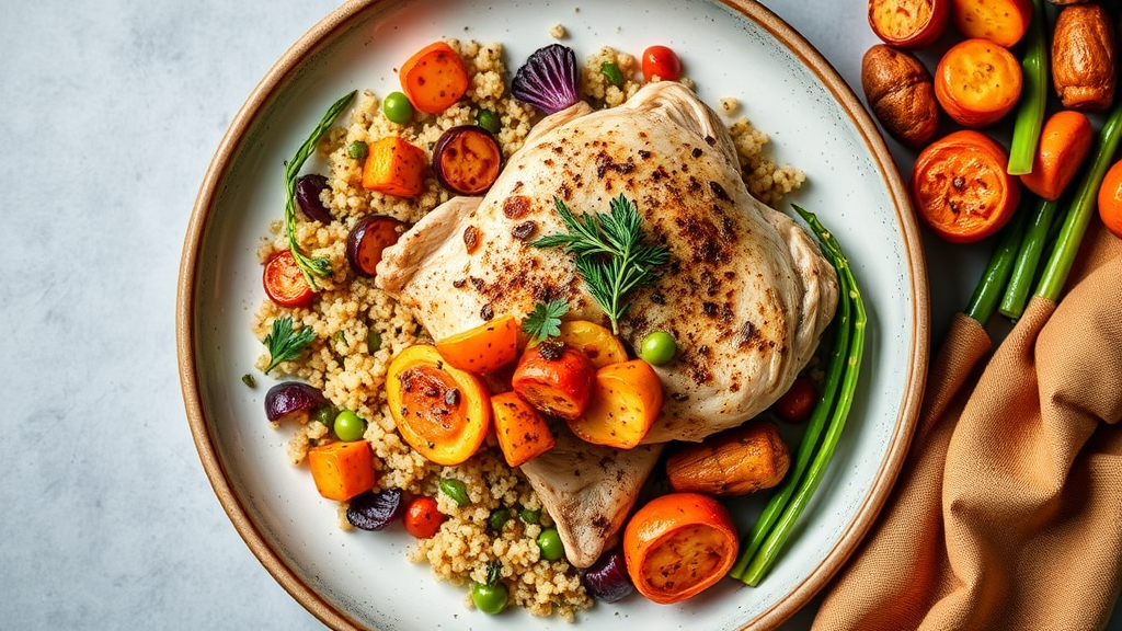 Herb-Roasted Chicken with Quinoa and Roasted Vegetables