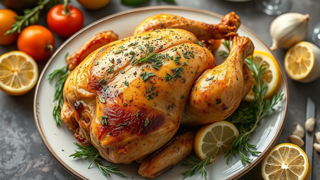 Herb-Roasted Whole Chicken with Lemon and Garlic