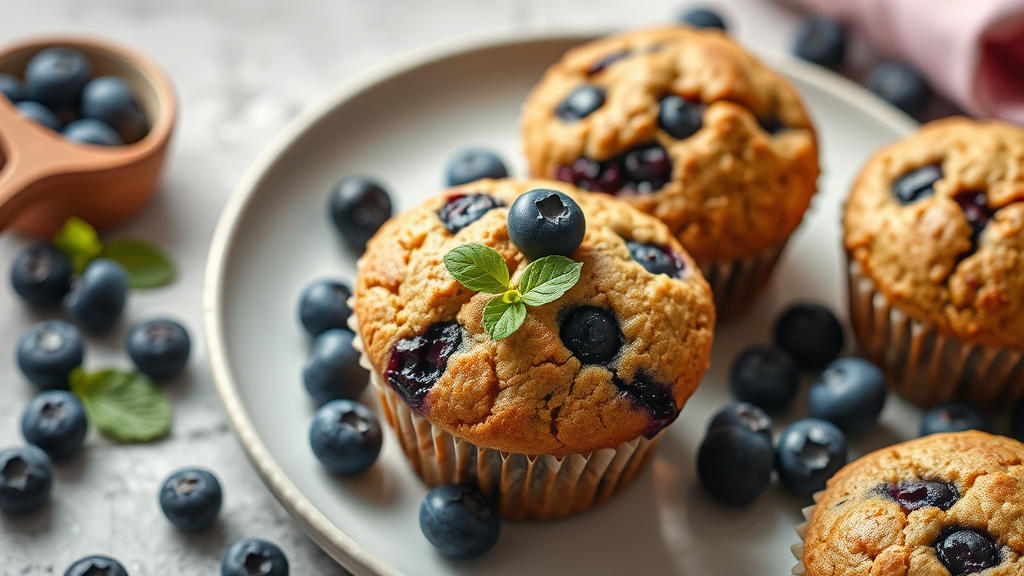 High Protein Blueberry Muffins