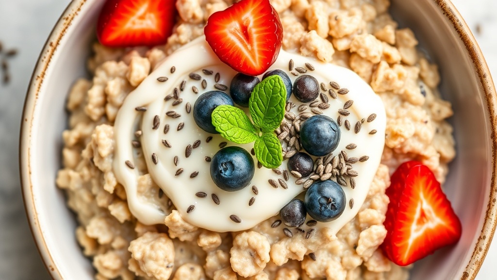 High-Protein Overnight Oats with Greek Yogurt and Chia Seeds