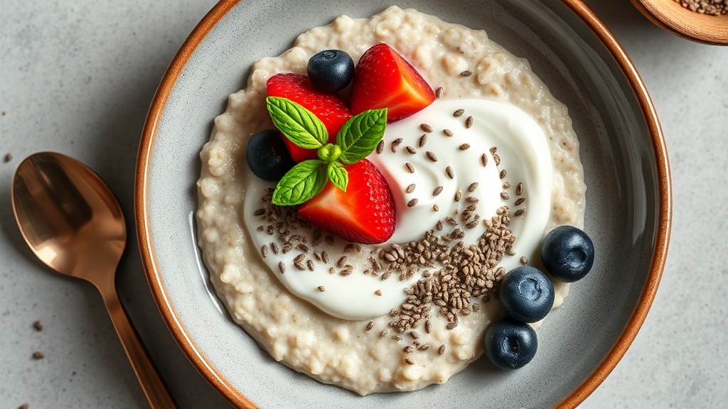 High-Protein Overnight Oats with Greek Yogurt and Chia Seeds