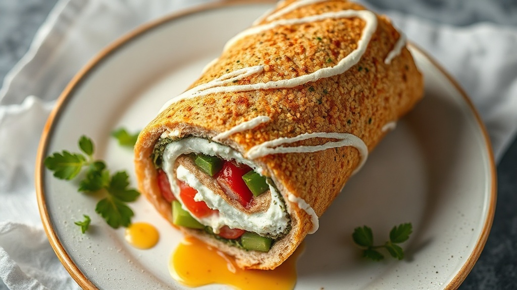 High-Protein Roll with Herb Cream Cheese Spread
