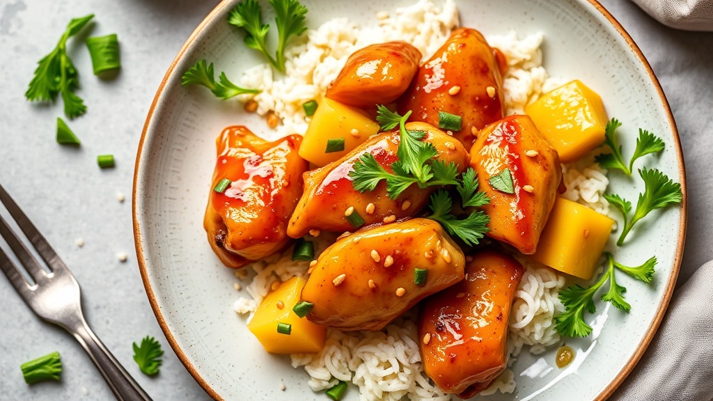 Honey Ginger Chicken with Pineapple and Sesame (Creative Recipe)