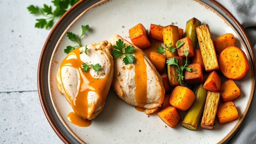 Honey Mustard Chicken with Roasted Vegetables