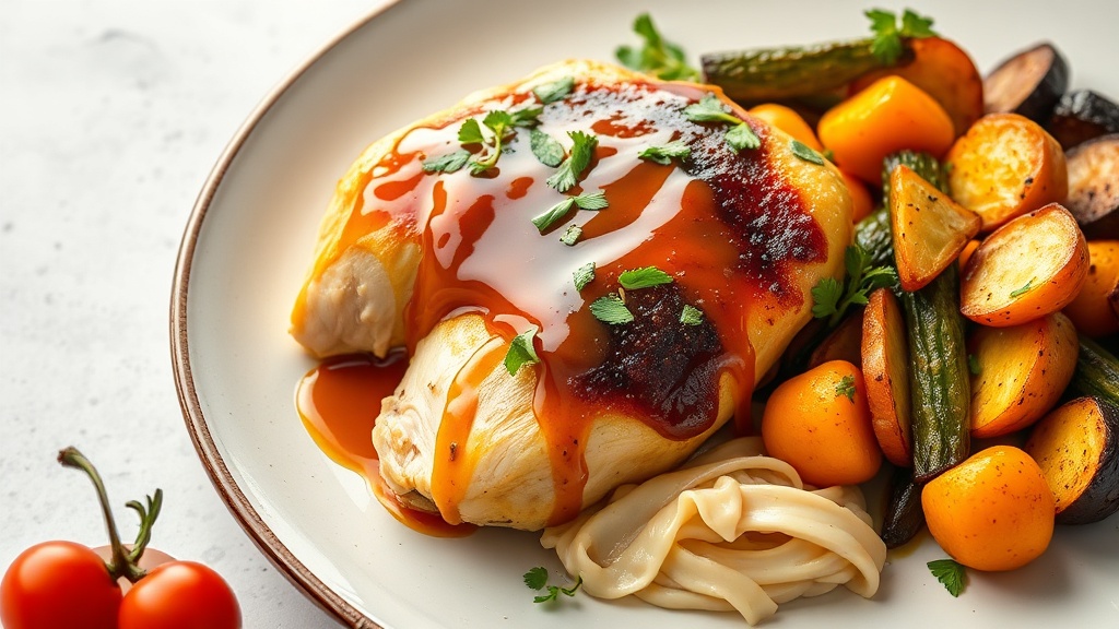 Honey Mustard Glazed Chicken with Roasted Vegetables
