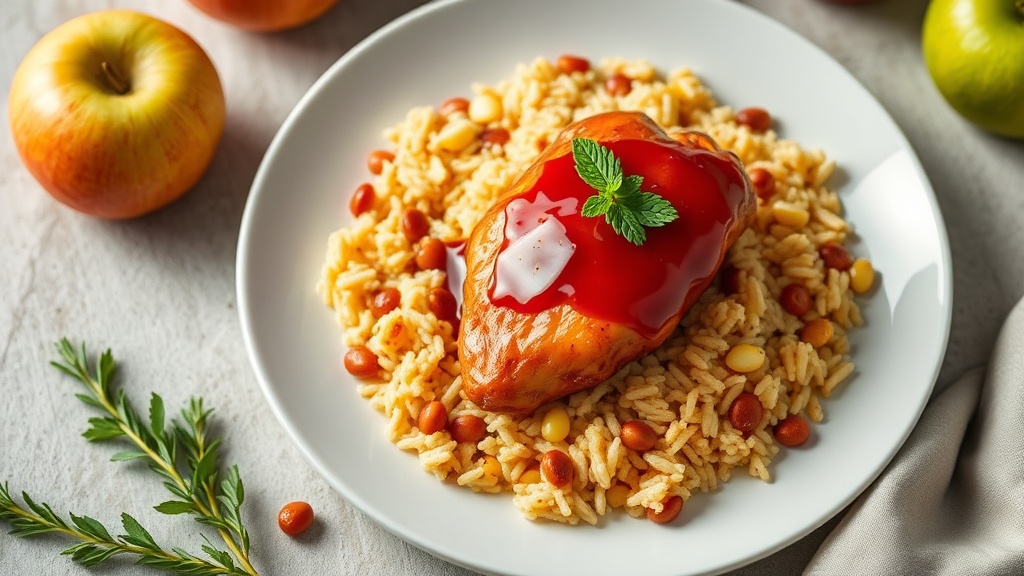 Honey-Glazed Chicken with Apple-Corn Rice
