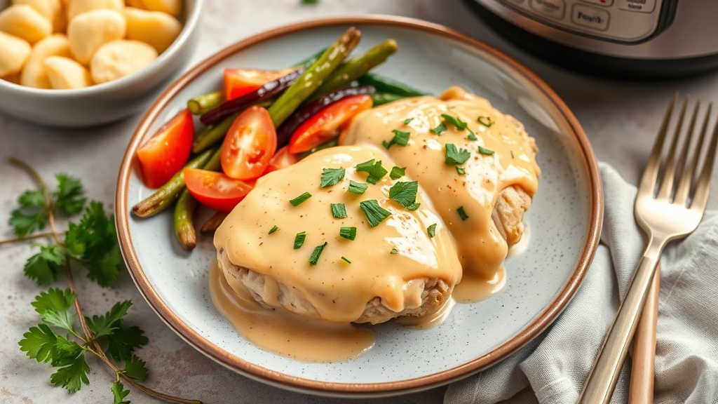 Instant Pot Creamy Cheesy Chicken Breast