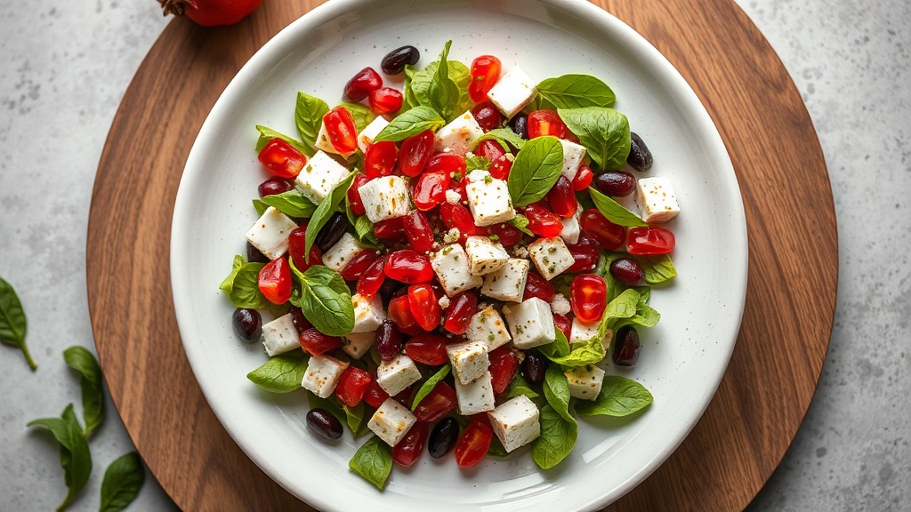 Israeli Salad with Pomegranate and Feta