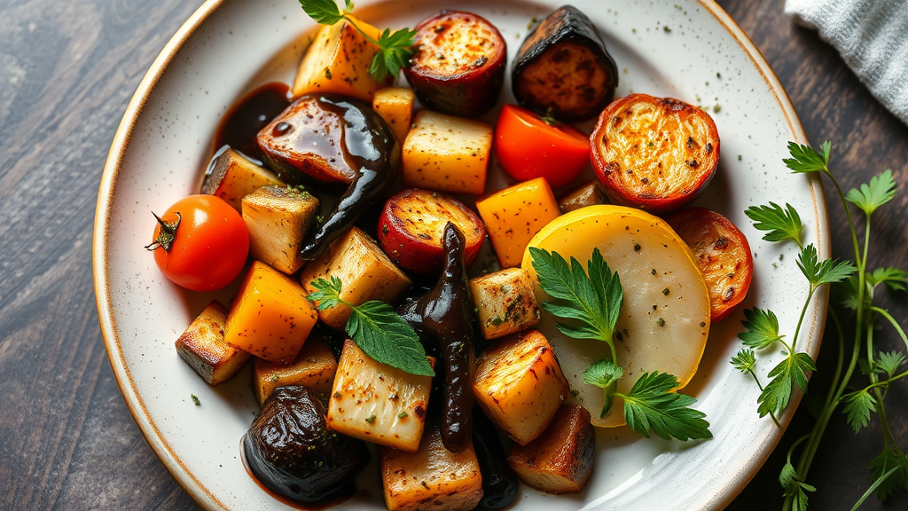 Italian Herb Roasted Vegetables with Balsamic Glaze