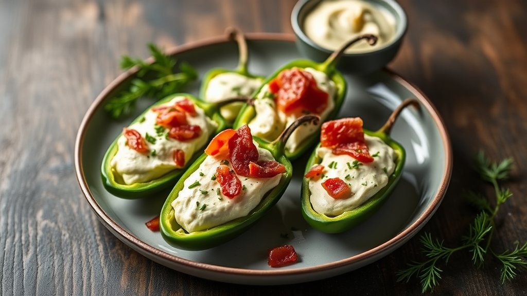 Jalapeno Poppers with Cream Cheese and Bacon