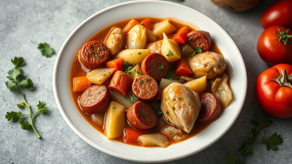 Keto Chicken Kielbasa and Cabbage Stew