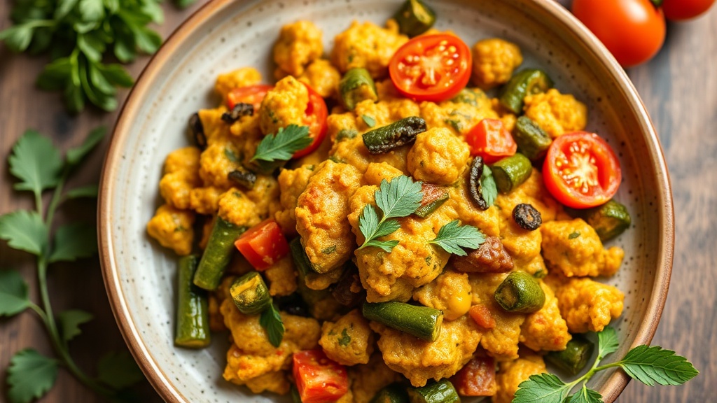 Keto Okra and Tomato Scramble