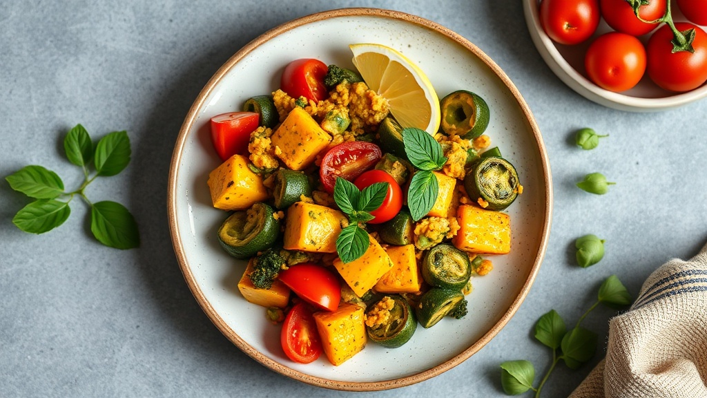 Keto Okra and Tomato Scramble