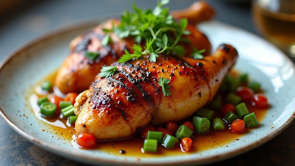Key Lime Harissa Roasted Chicken with Balsamic Glaze