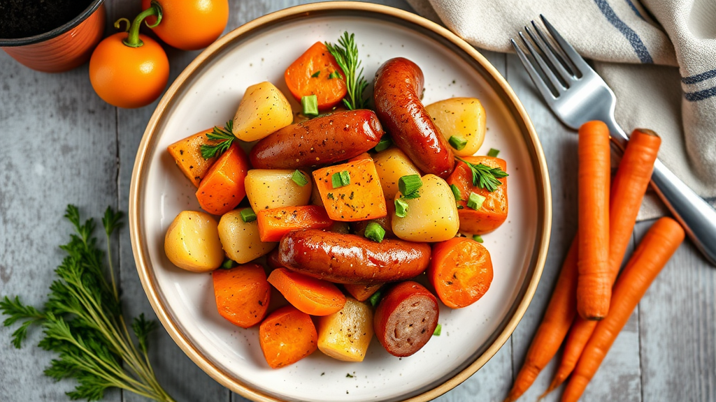 Kielbasa and Potato Skillet with Carrots