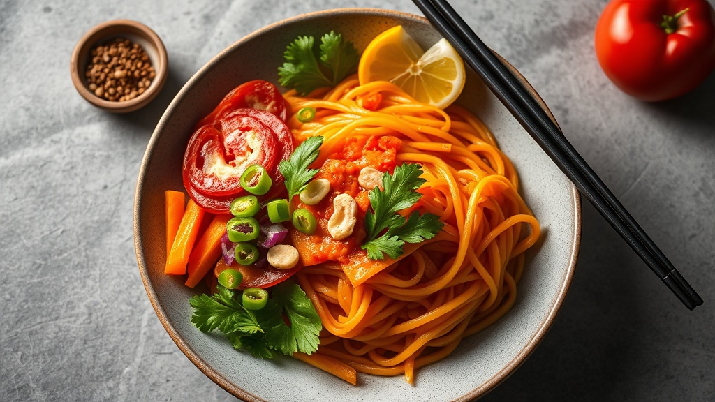 Korean Kimchi Peanut Noodle Bowl