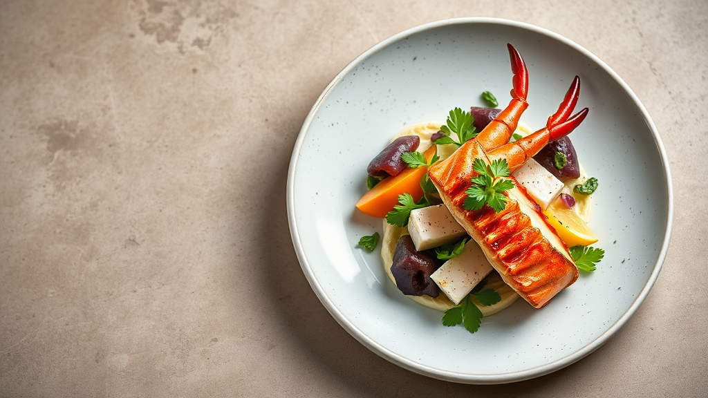 Lavender Coffee Crab Leg and Liver Salad