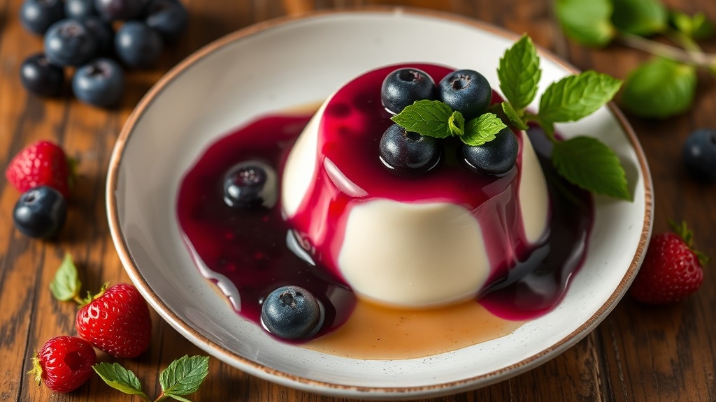 Lavender Honey Panna Cotta with Blueberry Compote