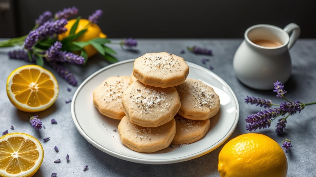 Lemon and Lavender Honey Shortbread Cookies