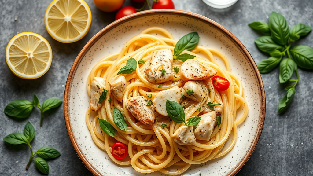 Lemon Basil Chicken Pasta