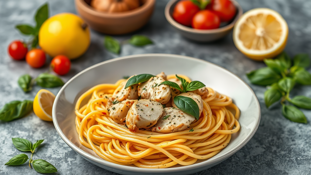 Lemon Basil Chicken Pasta