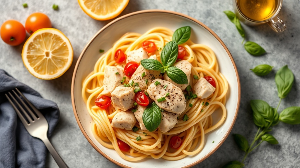 Lemon Basil Chicken Pasta