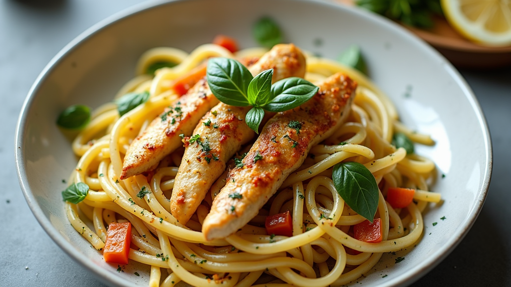 Lemon Basil Chicken Pasta