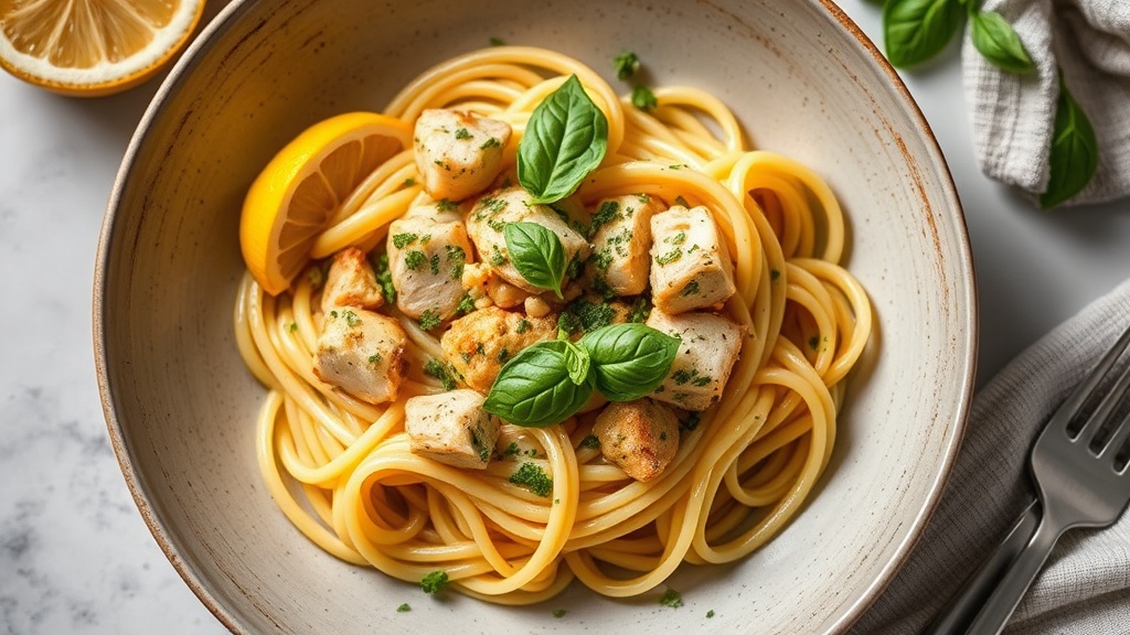 Lemon Basil Chicken Pasta