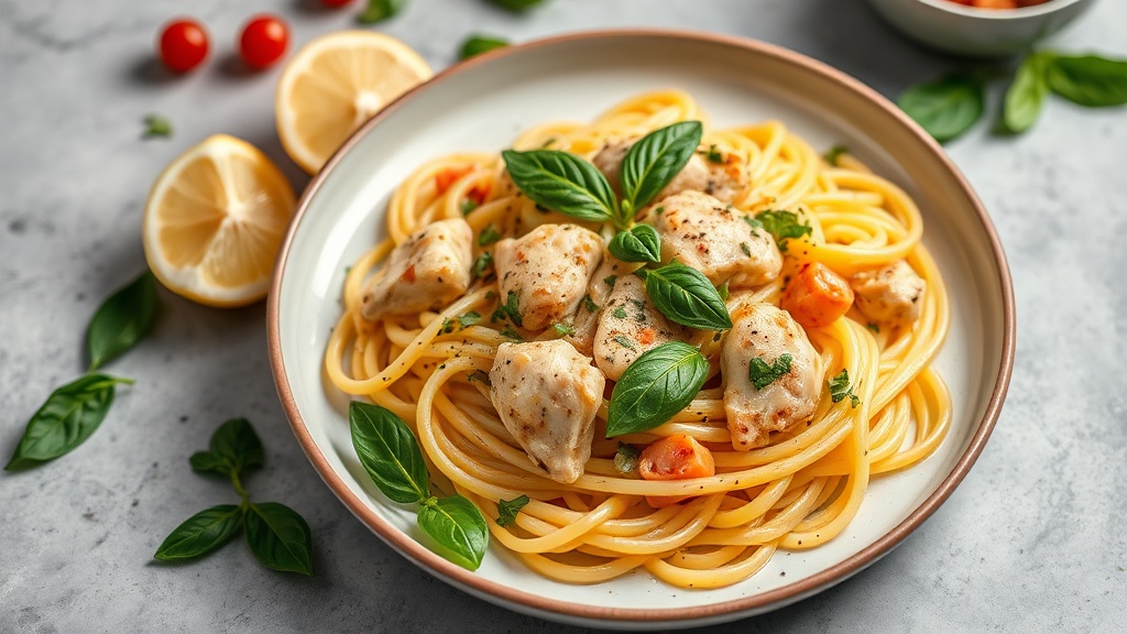 Lemon Basil Chicken Pasta