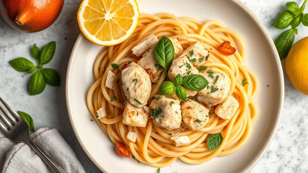 Lemon Basil Chicken Pasta