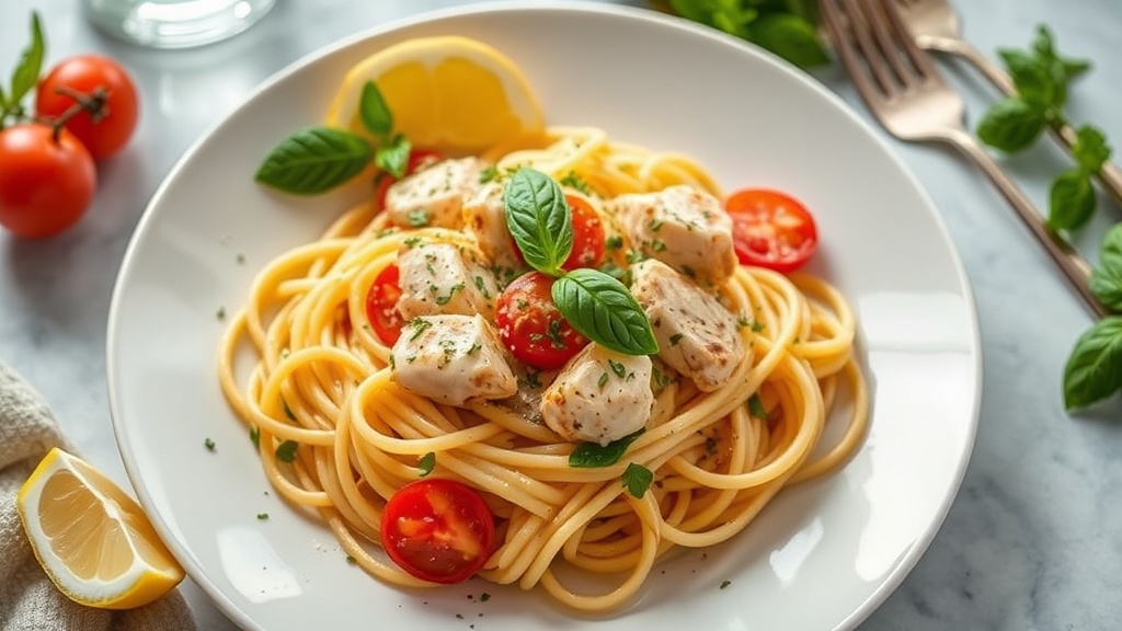 Lemon Basil Chicken Pasta