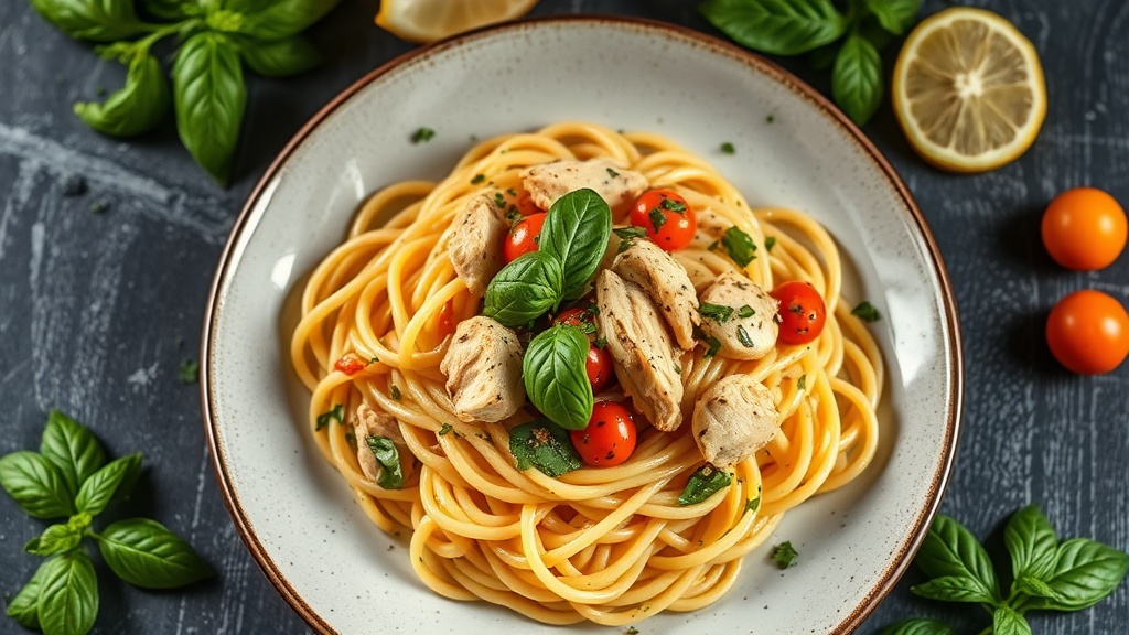 Lemon Basil Chicken Pasta