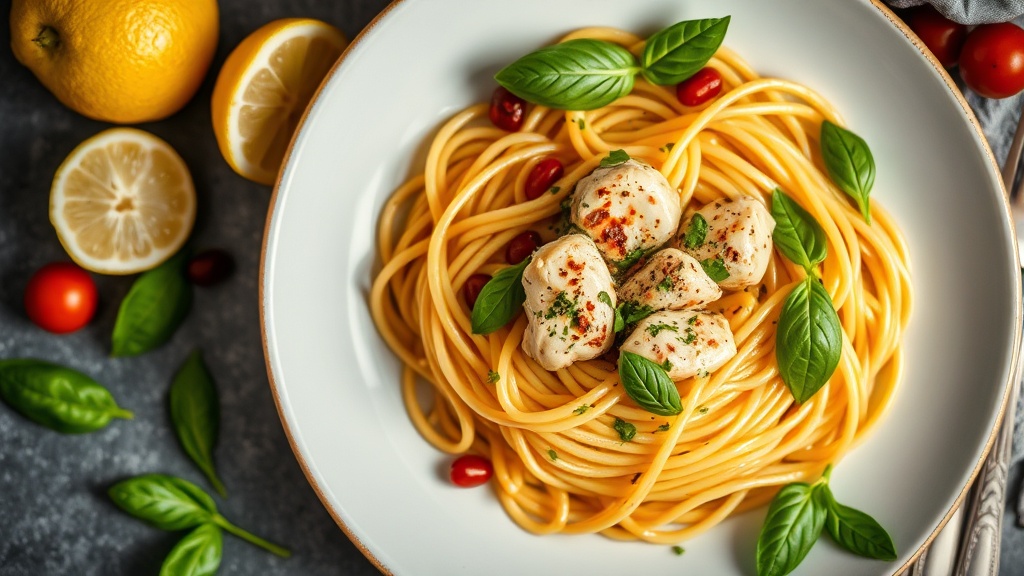 Lemon Basil Chicken Pasta