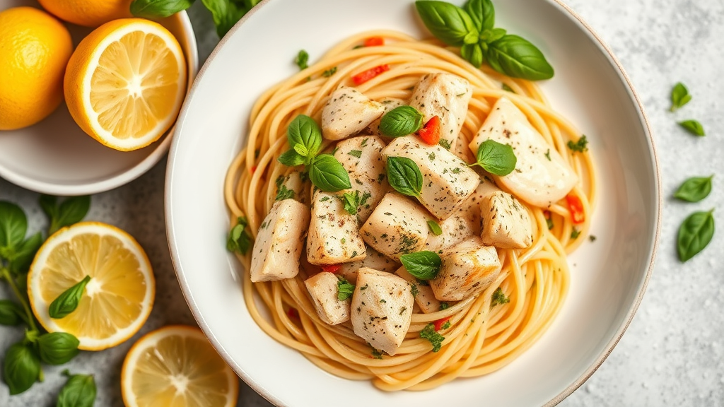 Lemon Basil Chicken Pasta
