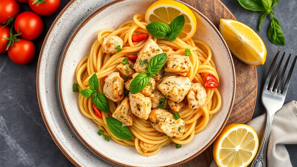Lemon Basil Chicken Pasta