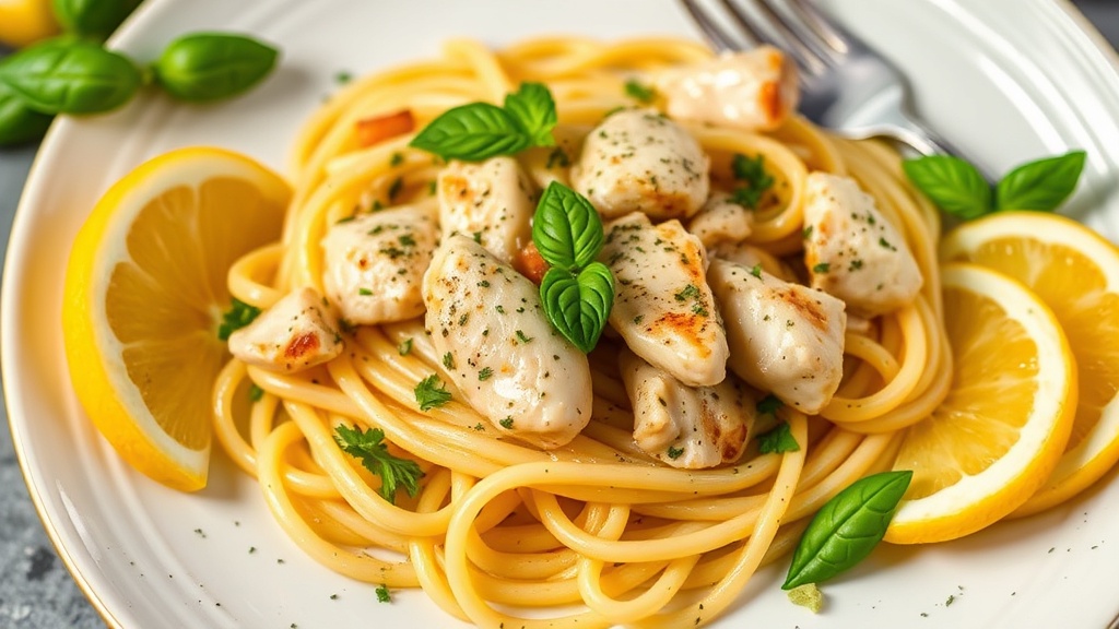 Lemon Basil Chicken Pasta
