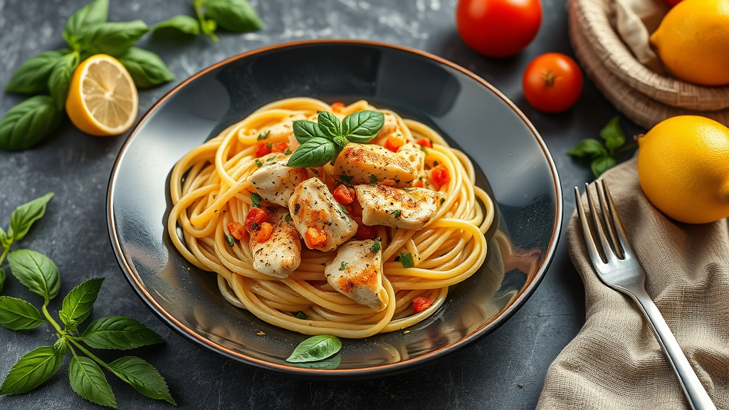 Lemon Basil Chicken Pasta