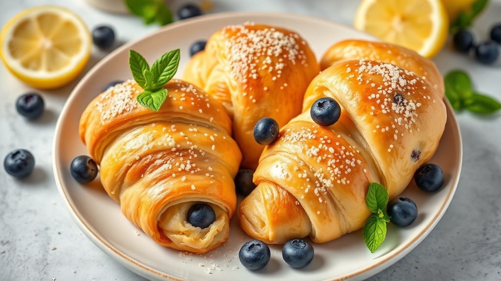 Lemon Blueberry Croissants