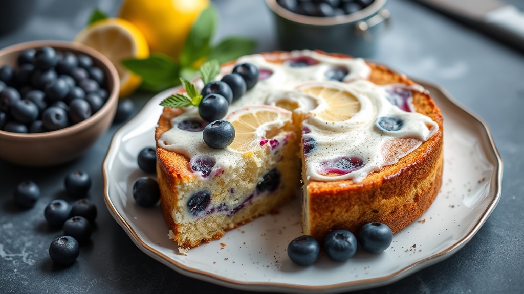 Lemon Blueberry Ricotta Cake