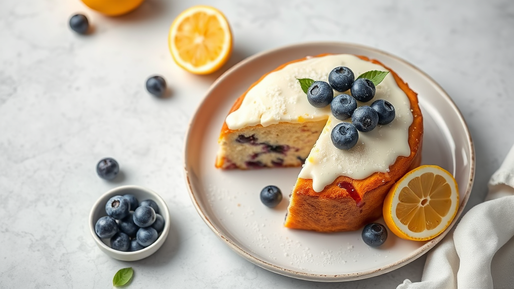 Lemon Blueberry Ricotta Cake