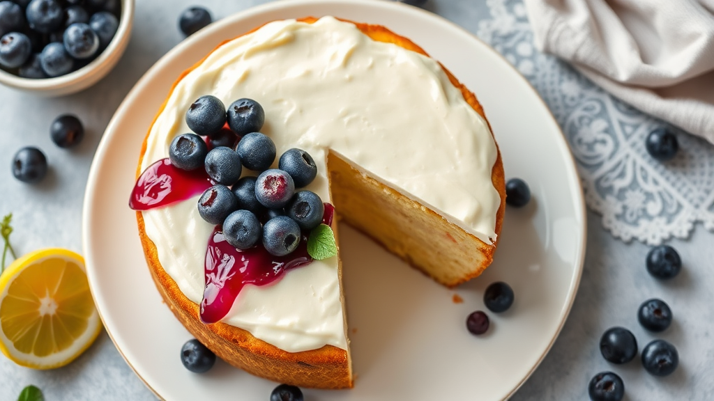 Lemon Blueberry Ricotta Cake