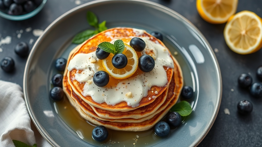 Lemon Blueberry Ricotta Pancakes