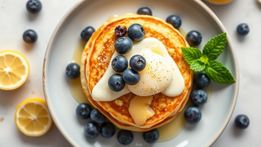 Lemon Blueberry Ricotta Pancakes